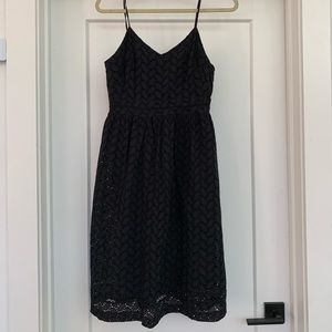 LOFT Black Eyelet Dress